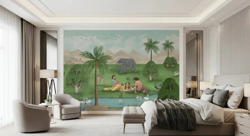 Enchanted Mughal Landscape Wall Mural