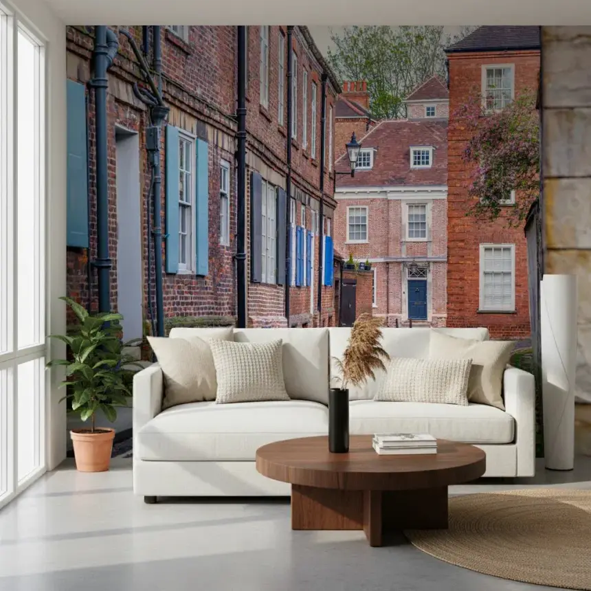 English Town Lane Wall Mural