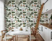 Vintage Equestrian Estate Scenic Wallpaper
