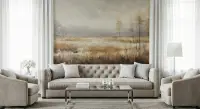 Serene Abstract Meadow Landscape Wall Mural