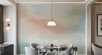 Soft Pastel Hues Abstract Brushstroke Wall Mural