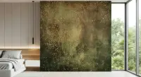 Abstract Green and Gold Dust Wall Mural