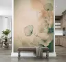 Textured Blush Pink Abstract Floral Wallpaper 1