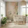 Textured Blush Pink Abstract Floral Wallpaper 3