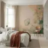 Textured Blush Pink Abstract Floral Wallpaper 4