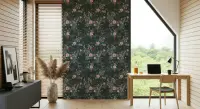 Dark Botanical Bloom Pattern Wallpaper