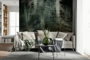 Abstract Dark Forest Textured Wall Mural