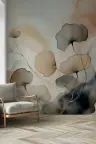 Soft Botanical Watercolour Abstract Wall Mural 4