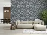 Elegant Blue Botanical Leaves Pattern Wallpaper 2