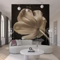 Elegant Sepia Tulip Botanical Feature Wall Mural