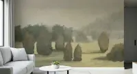 Abstract Misty Forest Landscape Wallpaper Mural