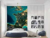 Europe Night View Satellite Wall Mural