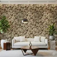 Vintage Mauve Hibiscus Floral Wallpaper