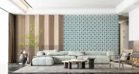 Indigo Floral Tile Pattern Wallpaper