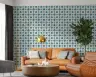Indigo Floral Tile Pattern Wallpaper 5