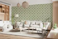Classic Olive Green Geometric Wallpaper