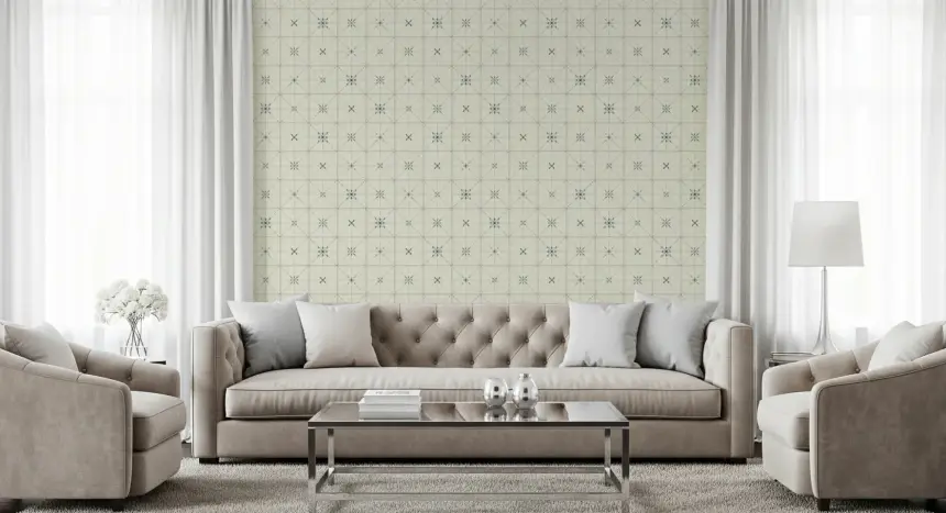 Farmhouse Delicate Backsplash Blue Wallpaper