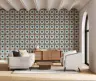 Indigo Compass Rose Geometric Pattern Wallpaper 5