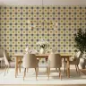 Regal Gold Blue Starburst Geometric Wallpaper 1