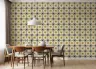 Regal Gold Blue Starburst Geometric Wallpaper 4