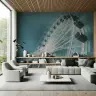 Vintage Ferris Wheel Sky View Wall Mural 3
