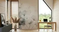 Delicate Watercolour Floral Abstract Wall Mural