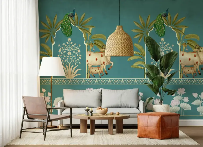 Firoza Pichwai Wall Mural