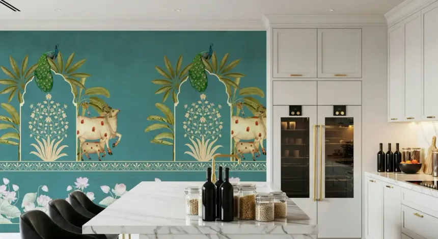 Firoza Pichwai Wall Mural