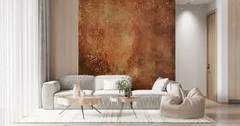 Golden Speckle Nebula Abstract Wall Mural