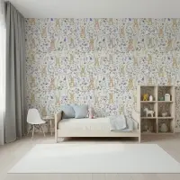 Whimsical Bunny Meadow Kids Wallpaper
