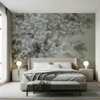 Serene White Blossom Tree Canopy Wall Mural