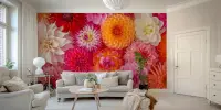 Vibrant Dahlia Garden Wall Mural