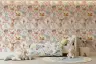Charming Forest Friends Pink Floral Wallpaper 2