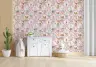 Charming Forest Friends Pink Floral Wallpaper 3