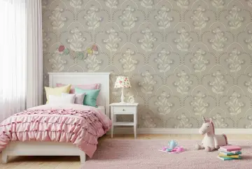 Serene Mughal Arch Floral Pattern Wallpaper