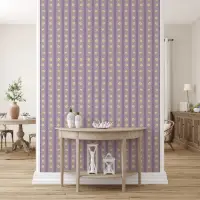 Lavender Floral Stripe Pattern Wallpaper