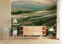Abstract Hillside Meadow Wall Mural