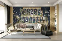 Whimsical Celestial Night Garden Archway Wall Mural