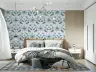 Contemporary Blue Floral Symmetry Wallpaper 3