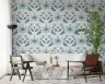 Contemporary Blue Floral Symmetry Wallpaper 4