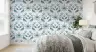 Contemporary Blue Floral Symmetry Wallpaper 5