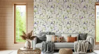 Delicate Watercolor Floral Butterfly Wallpaper