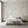 Warm Beige Meandering Abstract Lines Wallpaper Mural 4