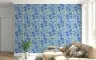 Classic Blue Floral Bouquet Tile Pattern Wallpaper 5