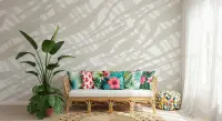 Subtle Tropical Leaf Shadow Pattern Wallpaper