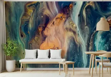 Cosmic Nebula Abstract Fluid Art Wall Mural