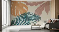 Abstract Tropical Leaves Watercolour Wall Mural