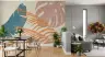 Modern Abstract Tropical Leaf Design Wall Mural 4