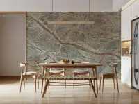 Elegant Green Marble Vein Pattern Wall Mural