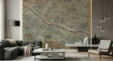 Elegant Green Marble Vein Pattern Wall Mural